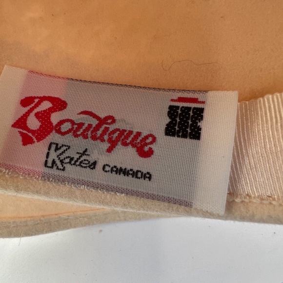 Boutique Kates Canada Wide Brim Hat Beige Ribbon Wool Felt Side Bow - Picture 6 of 7
